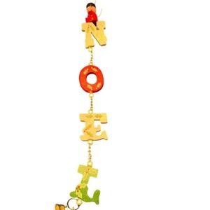 Vintage Christmas Noel Wooden Hanging Ornament‎ Hand-Painted Bells